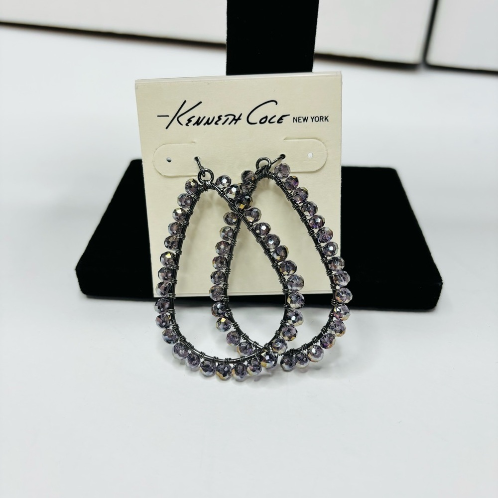 KENNETH COLE Purple Beaded Oval Earrings❗️PRICE IS FIRM❗️